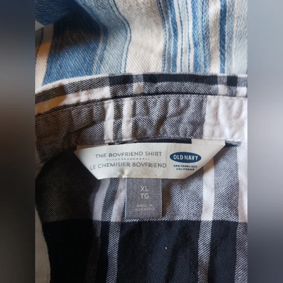 GAP LADIES BOYFRIEND BUTTON DOWN FLANNEL SHIRT SIZE XL - Picture 2 of 3